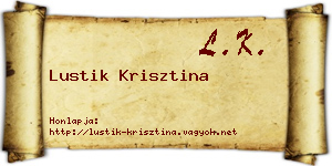 Lustik Krisztina névjegykártya